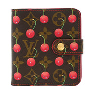 Louis Vuitton Monogram Cherry Compact Zip Wallet M95005 CA0035 134694