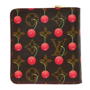 Louis Vuitton Monogram Cherry Compact Zip Wallet M95005 CA0035 134694