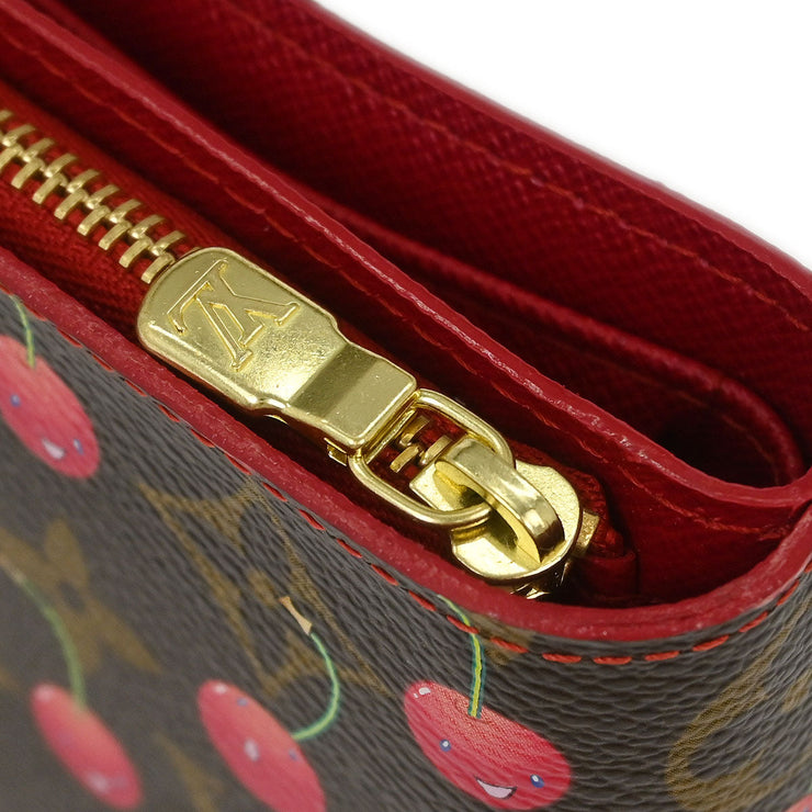 Louis Vuitton Monogram Cherry Compact Zip Wallet M95005 CA0035 134694