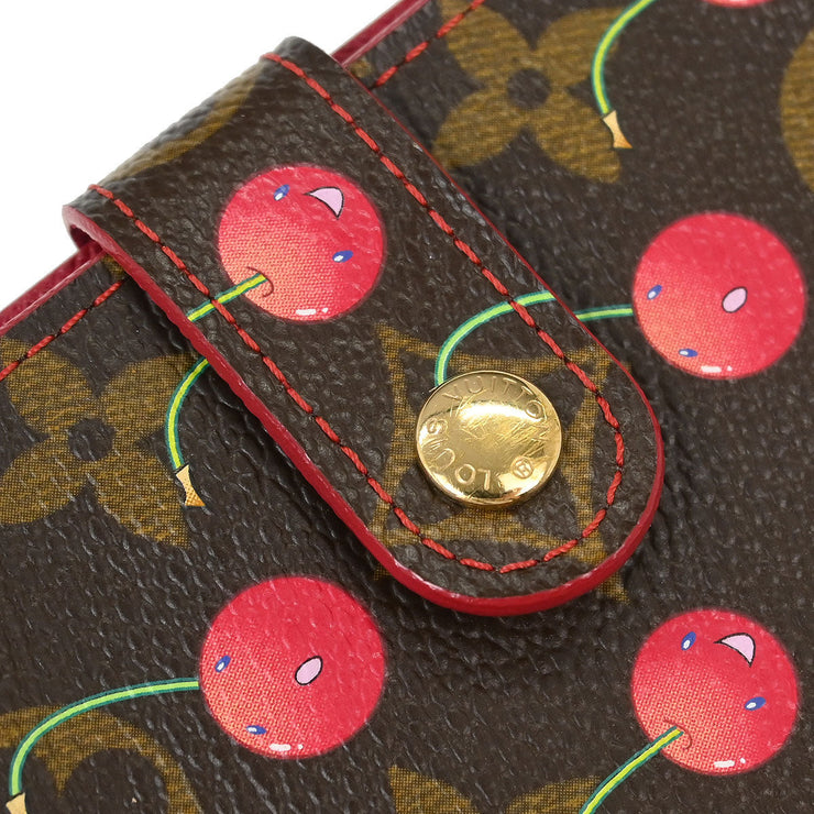 Louis Vuitton Monogram Cherry Compact Zip Wallet M95005 CA0035 134694