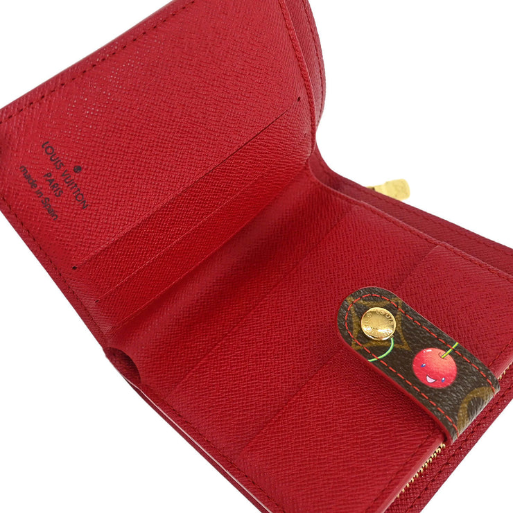 Louis Vuitton Monogram Cherry Compact Zip Wallet M95005 CA0035 134694