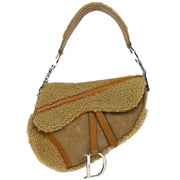Christian Dior * Beige Mouton Saddle Handbag 01-RU-0065 134697