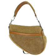 Christian Dior * Beige Mouton Saddle Handbag 01-RU-0065 134697
