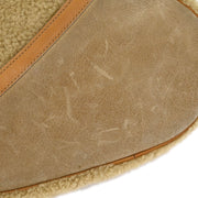 Christian Dior * Beige Mouton Saddle Handbag 01-RU-0065 134697