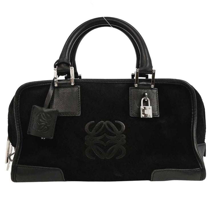 Loewe Black Suede Amazona 28 Handbag 060709 134698