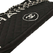 Chanel Black Satin Straight Flap Shoulder Bag 134701