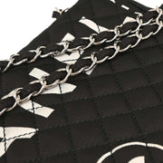 Chanel Black Satin Straight Flap Shoulder Bag 134701