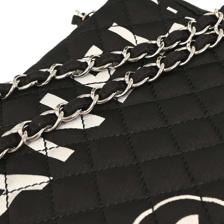 Chanel Black Satin Straight Flap Shoulder Bag 134701