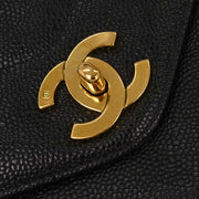 Chanel Black Calfskin Chevron Shoulder Bag 134702