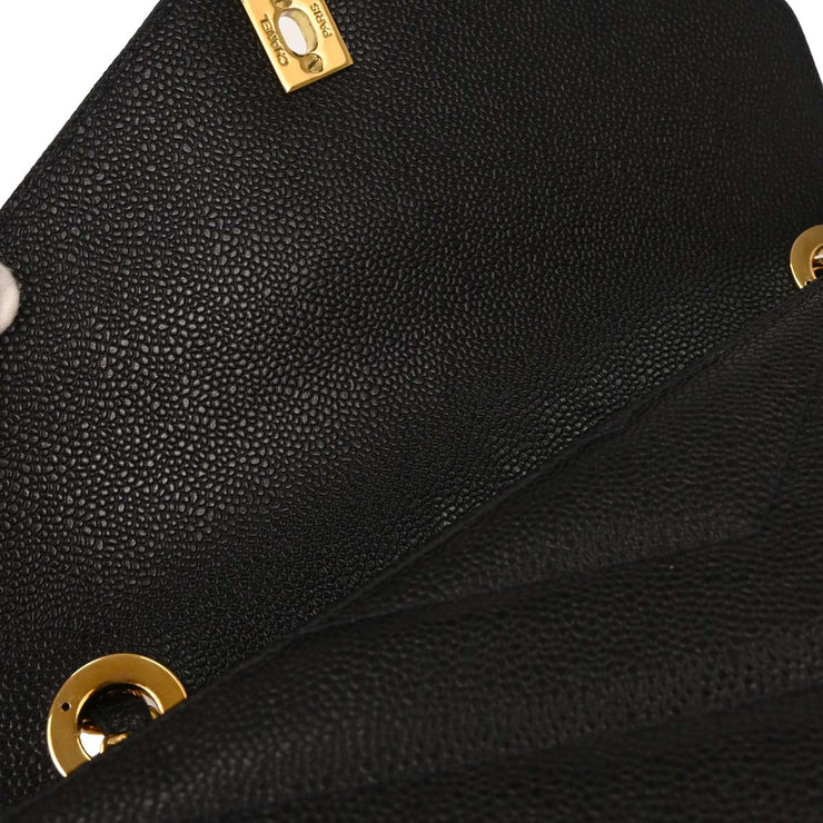 Chanel Black Calfskin Chevron Shoulder Bag 134702