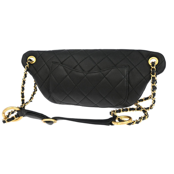Chanel Black Calfskin All About Chains Bum Bag 134707