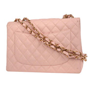 Chanel Pink Calfskin Jumbo Classic Flap Shoulder Bag 134713