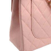 Chanel Pink Calfskin Jumbo Classic Flap Shoulder Bag 134713