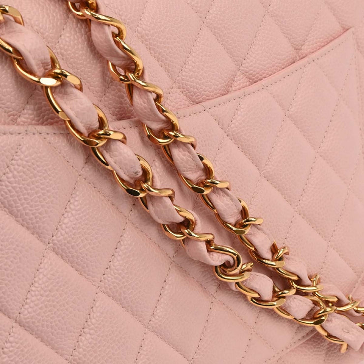 Chanel Pink Calfskin Jumbo Classic Flap Shoulder Bag 134713