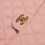 Chanel Pink Calfskin Jumbo Classic Flap Shoulder Bag 134713