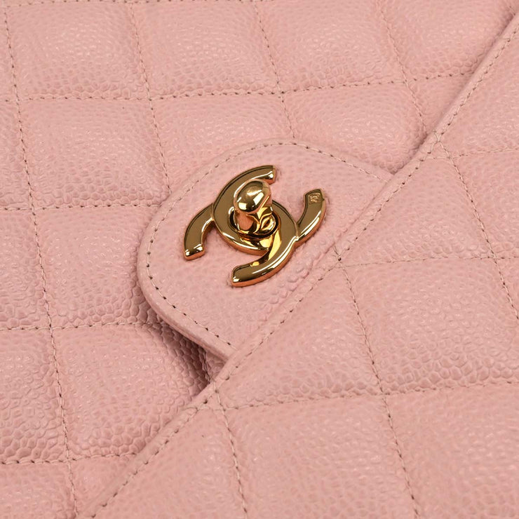 Chanel Pink Calfskin Jumbo Classic Flap Shoulder Bag 134713