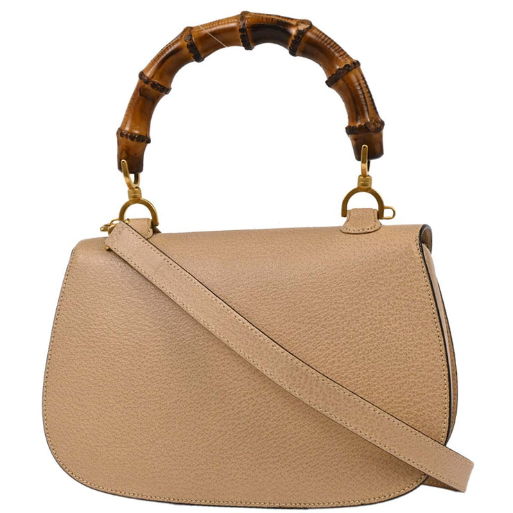 Gucci Beige Pigskin Bamboo 2way Handbag 000-2113-0633 134715