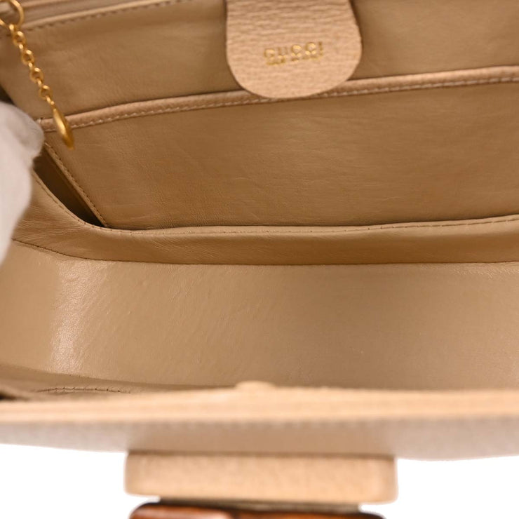 Gucci Beige Pigskin Bamboo 2way Handbag 000-2113-0633 134715