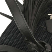 Saint Laurent Black Raffia Tassel Tote Handbag TCT490793¥0918 134716