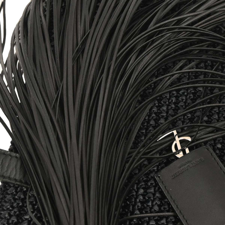 Saint Laurent Black Raffia Tassel Tote Handbag TCT490793¥0918 134716