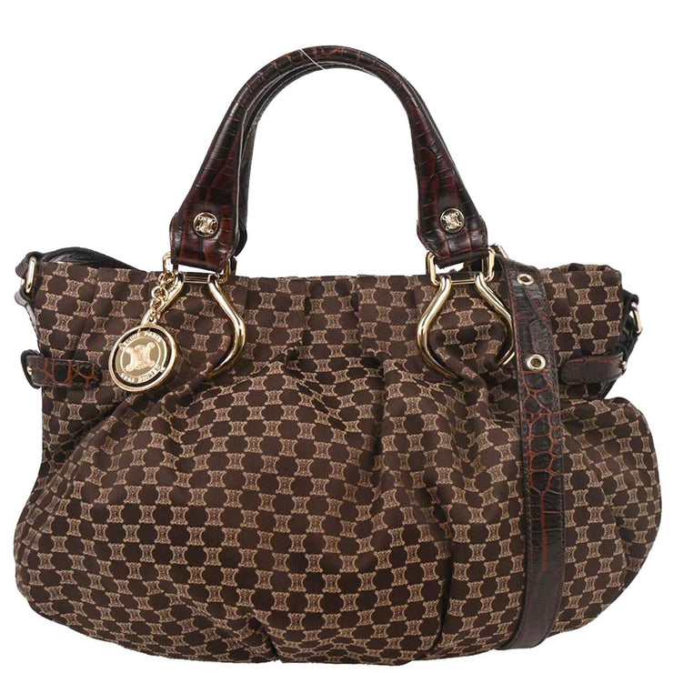 Celine Brown Canvas Macadam Handbag WC-ST-0059 134720