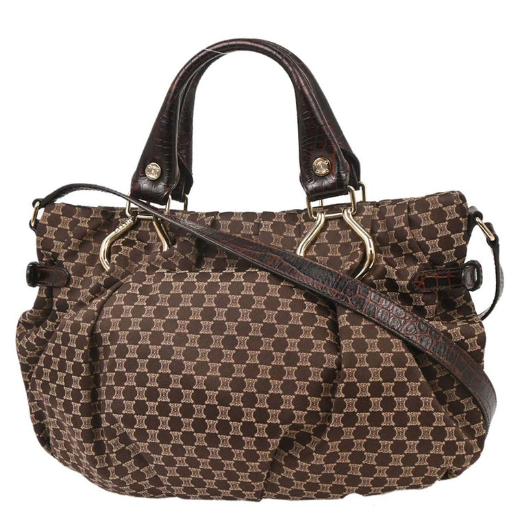 Celine Brown Canvas Macadam Handbag WC-ST-0059 134720