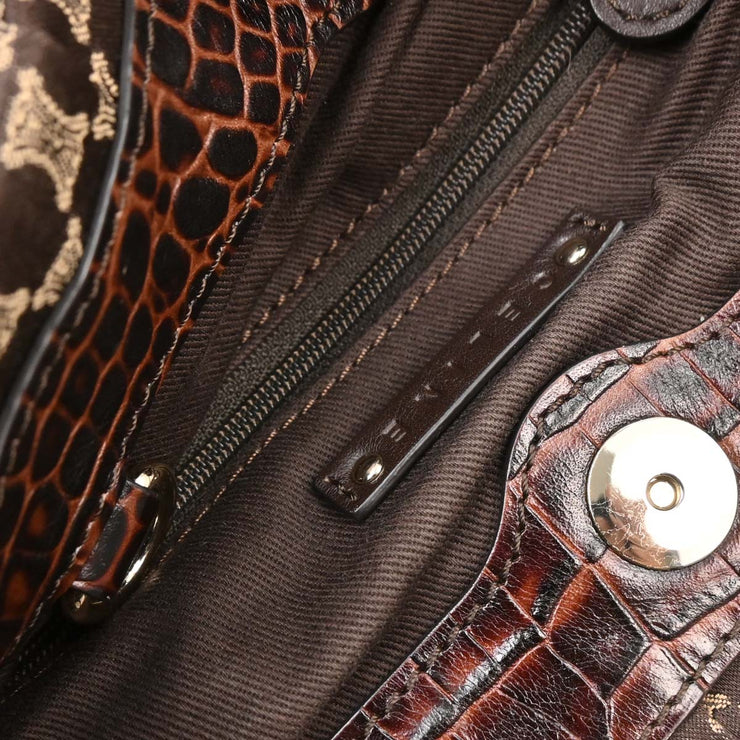 Celine Brown Canvas Macadam Handbag WC-ST-0059 134720