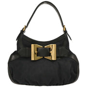Gucci Black Canvas GG Queen Hobo Handbag 189885 001013 134727