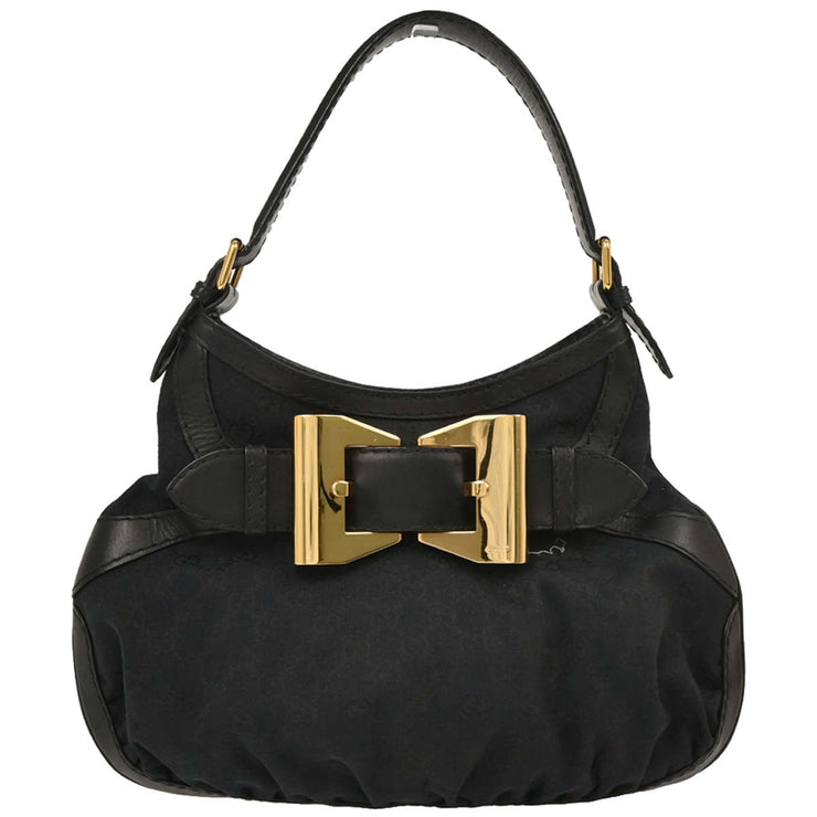 Gucci Black Canvas GG Queen Hobo Handbag 189885 001013 134727