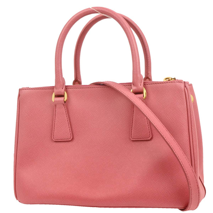 Prada Pink Leather Galleria 2way Tote Handbag 117 134728