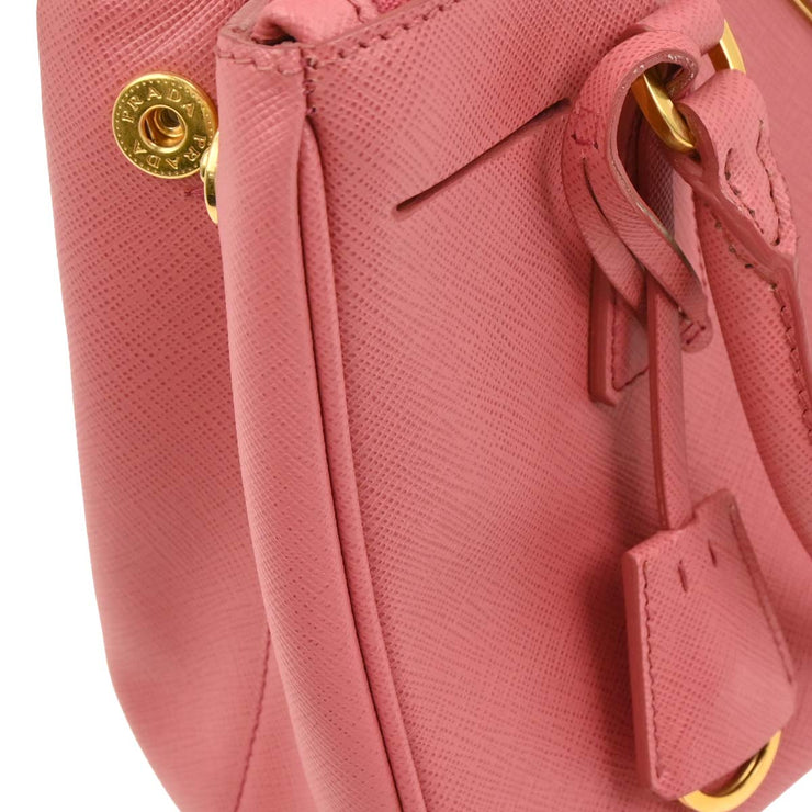Prada Pink Leather Galleria 2way Tote Handbag 117 134728