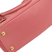 Prada Pink Leather Galleria 2way Tote Handbag 117 134728