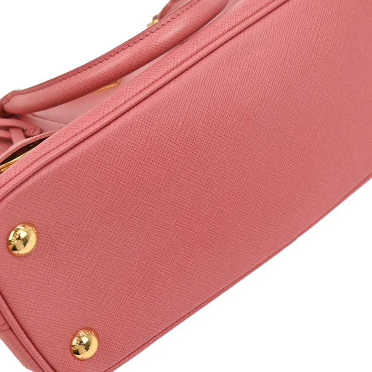 Prada Pink Leather Galleria 2way Tote Handbag 117 134728