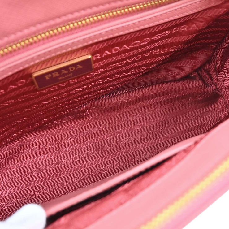 Prada Pink Leather Galleria 2way Tote Handbag 117 134728