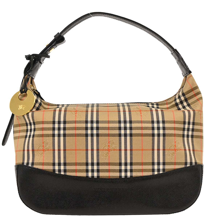 Burberry Beige Black Canvas House Check Handbag 134733
