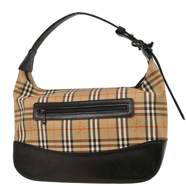 Burberry Beige Black Canvas House Check Handbag 134733
