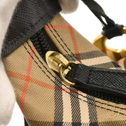 Burberry Beige Black Canvas House Check Handbag 134733