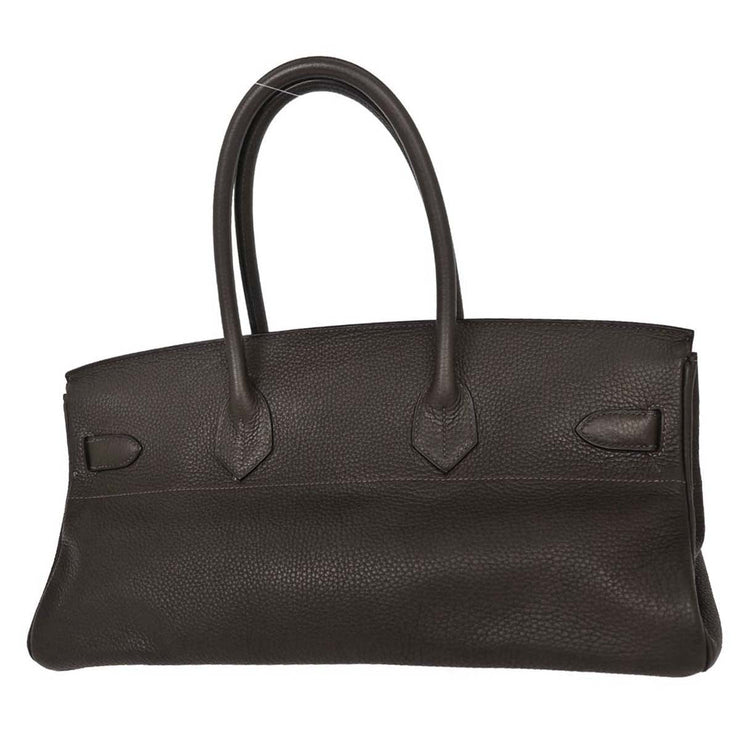 Hermes Ebene Taurillon Clemence Shoulder Birkin Handbag 110ASquare:J 134734