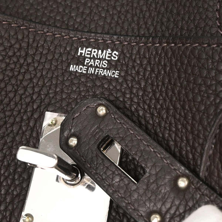Hermes Ebene Taurillon Clemence Shoulder Birkin Handbag 110ASquare:J 134734
