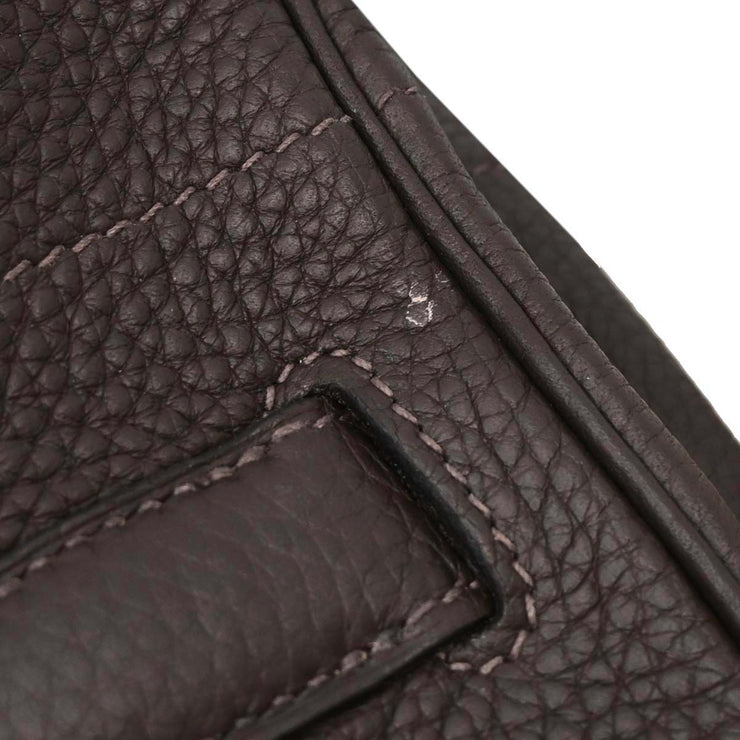 Hermes Ebene Taurillon Clemence Shoulder Birkin Handbag 110ASquare:J 134734