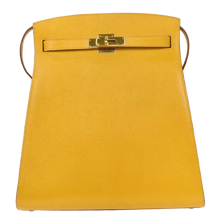 Hermes Jaune Courchevel Kelly Sport GM Shoulder Bag  Circle:X 29X 134735