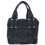 Chanel Navy Sparkling Denim Tote Handbag 134743
