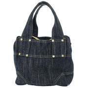 Chanel Navy Sparkling Denim Tote Handbag 134743
