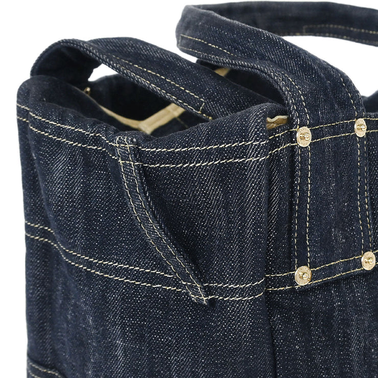 Chanel Navy Sparkling Denim Tote Handbag 134743