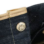 Chanel Navy Sparkling Denim Tote Handbag 134743