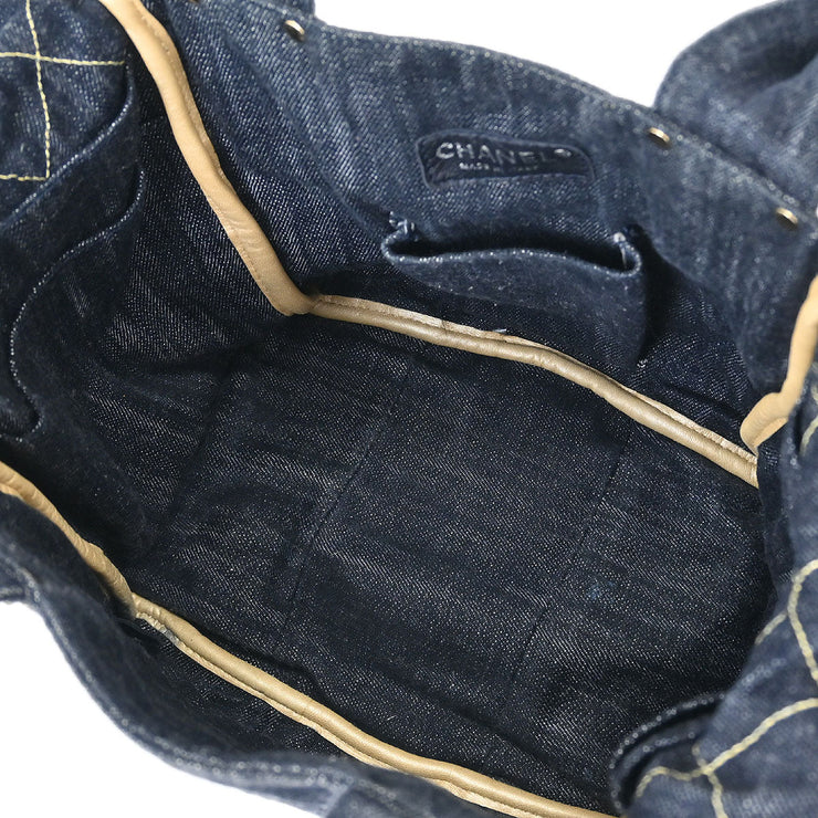 Chanel Navy Sparkling Denim Tote Handbag 134743