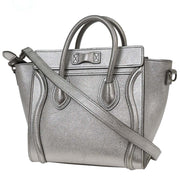 Celine Silver Leather Nano Luggage Tote Bag S-CU-4118 134745