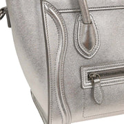 Celine Silver Leather Nano Luggage Tote Bag S-CU-4118 134745