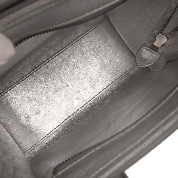 Celine Silver Leather Nano Luggage Tote Bag S-CU-4118 134745
