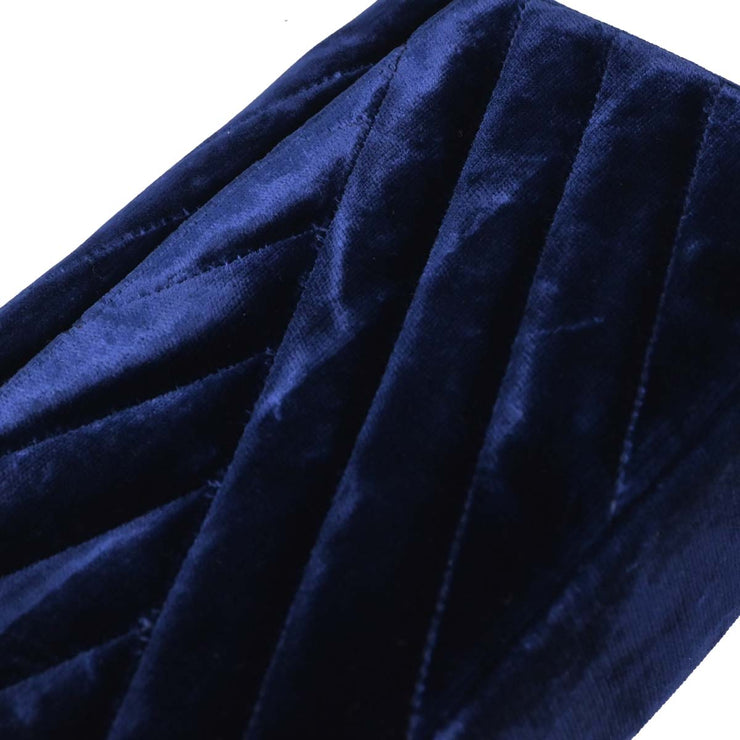 Chanel Navy Velvet Rhinestone Shoulder Bag 134747